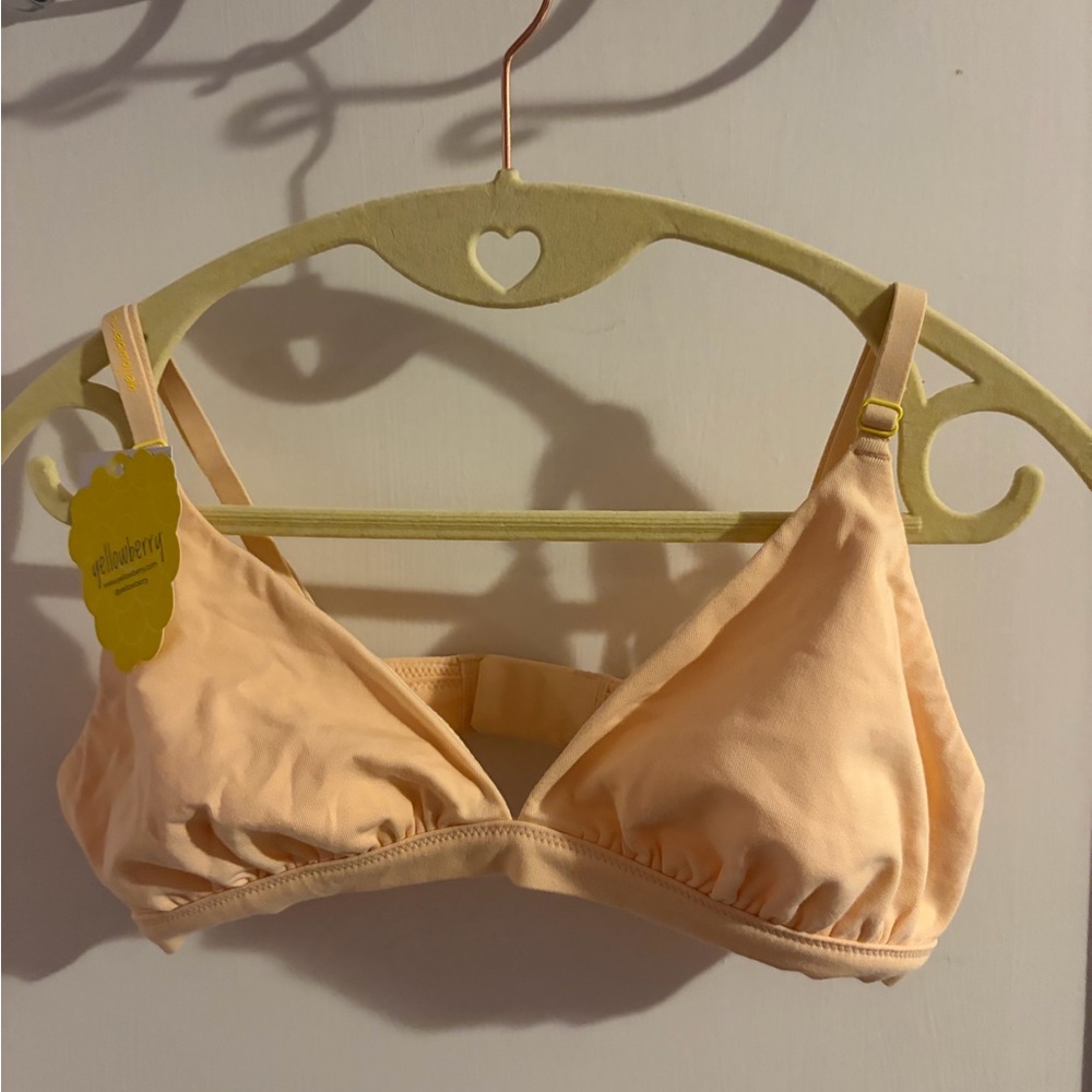 Peach Soft-Cup Bra by Yellow Berry with Adjustable Straps